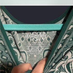 Intimately Women's Teal Patterned Long Sleeve Dress